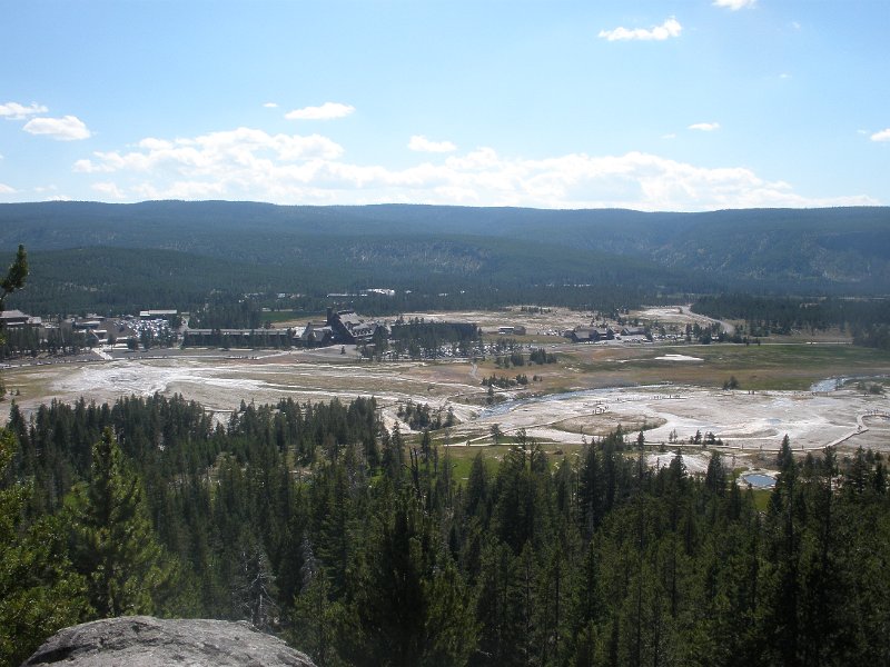 Trip (118).JPG - Old Faithful Inn and the geyser basin as seen from the trails observation point.